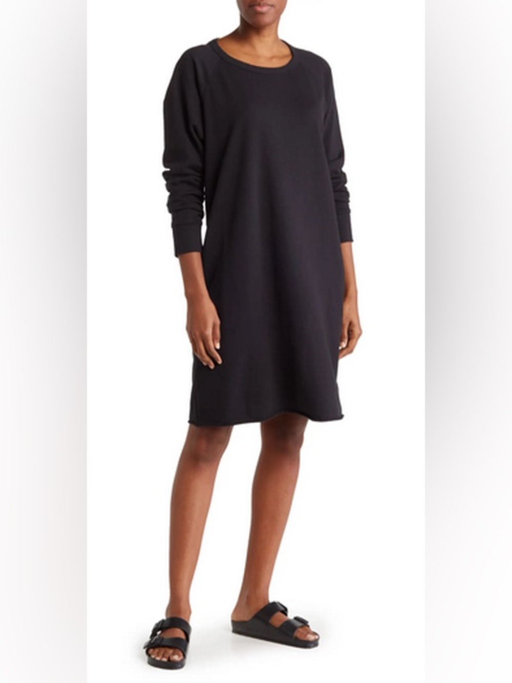 James Perse Black Long Sleeve Sweatshirt Dress size 2